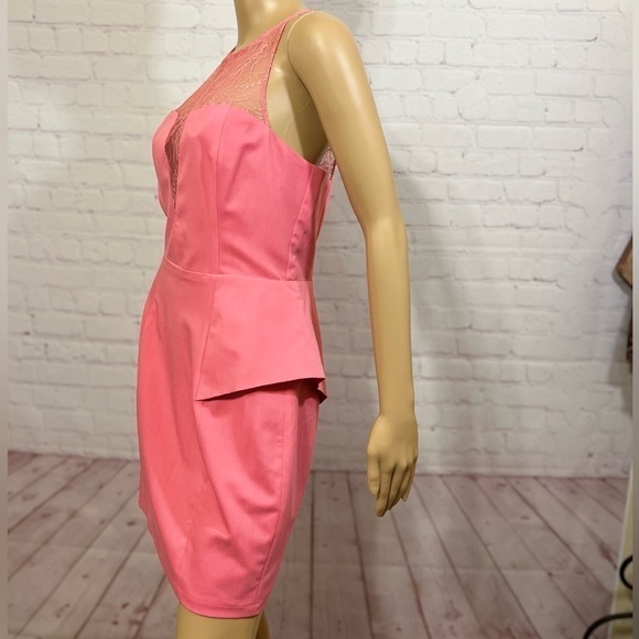 ARDEN B PINK Peplum Knee length dress with lace inset Vintage Y2K Size M Nwt - Picture 8 of 12